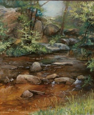 Artist, Christine Solazzi, Oil Painting, Pound Ridge reservation, New York