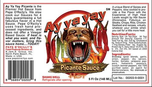 Christine Solazzi, Logo Design, Graphic design, Label, Pepe O'Reilly, Ay ya yay, Picante Sauce